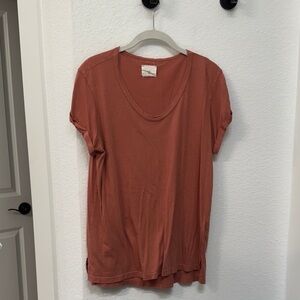 Anthropologie Casual Terracotta Short Sleeve Tee